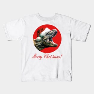 Merry Christmas! T-Rex Print Kids T-Shirt